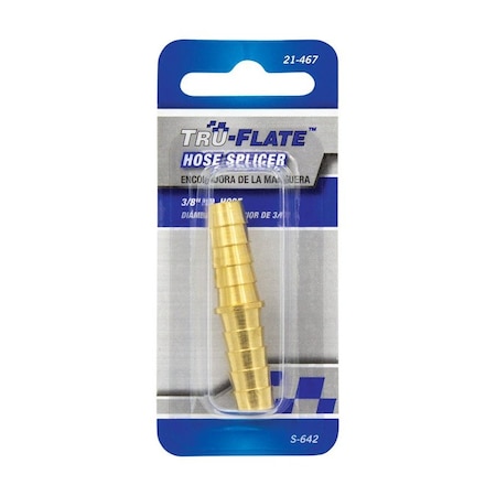 Tru-Flate Tru-Flate Brass Hose Splicer 3/8 1 pc 21467